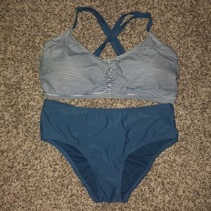 Navy and white stripe bikini